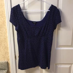 Express Blue Leopard Top